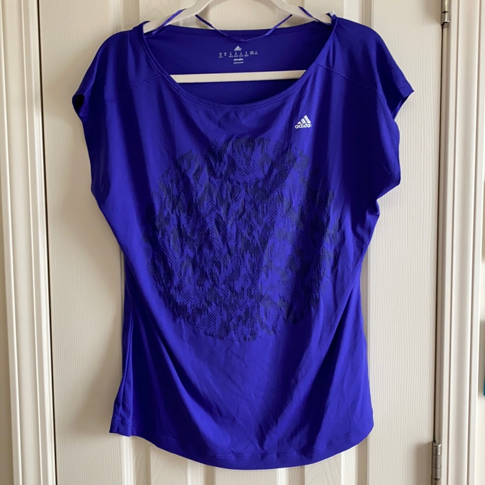 Adidas purple round neck climalite tee